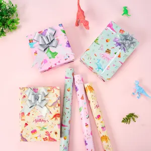 WERNNSAI  3 Rolls Themed Wrapping Paper Rolls 17"x120" for Girls' Birthday Party Favors with Cutting Lines Gift Wrap for Christmas & Thanksgiving & New Year 2026 & Christmas wrapping paper Christmas hauls Christmas gift ideas