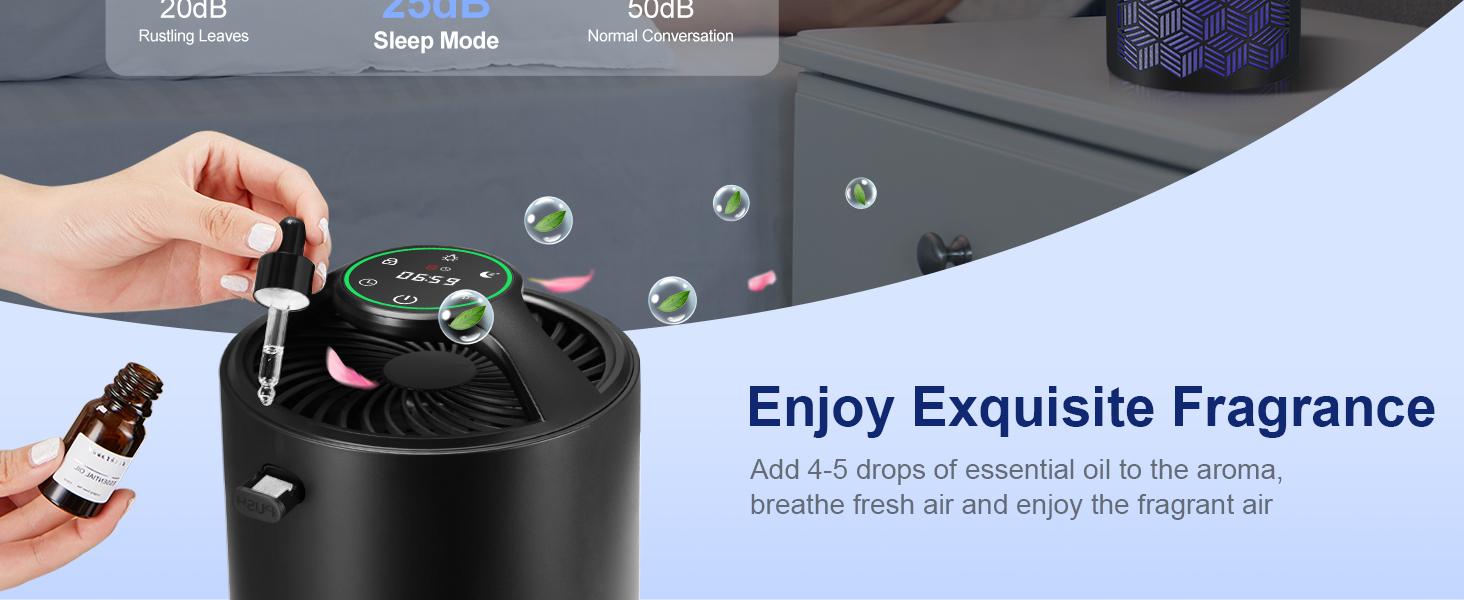 ToLife K1 Air Purifier: HEPA Filter for Pet Allergies & Dust! Portable, Baby-Friendly & Low-Noise Sleep Mode - Perfect for Home & Office