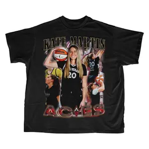 Kate Martin Shirt Las Vegas Aces Graphic T-Shirt Daily Wear Crewneck Shortsleeve Menswear Streetwear Casual Tshirt