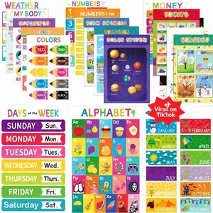 16 Educational Posters for Childern Classroom and Teacher Decor for Childern, Perfect for All Toddlers, Ideal for Elementary Home  and Classrooms