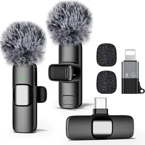 USB C Mini Wireless Microphone for iPhone 15 16，Lapel Mic with Noise Reduction,Lav Mic for Video Recording,Tiny Microphone Content Creator Interview for Tiktok, Youtube, Vlog