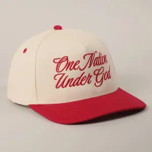 One Nation Under God Embroidered Baseball Cap Custom Thread Color Vintage Soft Cotton Adjustable Hat Trendy Streetwear Gift for Men & Women