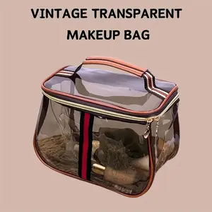 Large-Capacity Travel Toiletry and Makeup Bag for Women - Portable Bathroom Organizer Pouch, Easy Identification of Vacation Contents, Stylish Design, Sturdy Handle, Compact Storage, Lightweight Material, Essential for Frequent Travelers