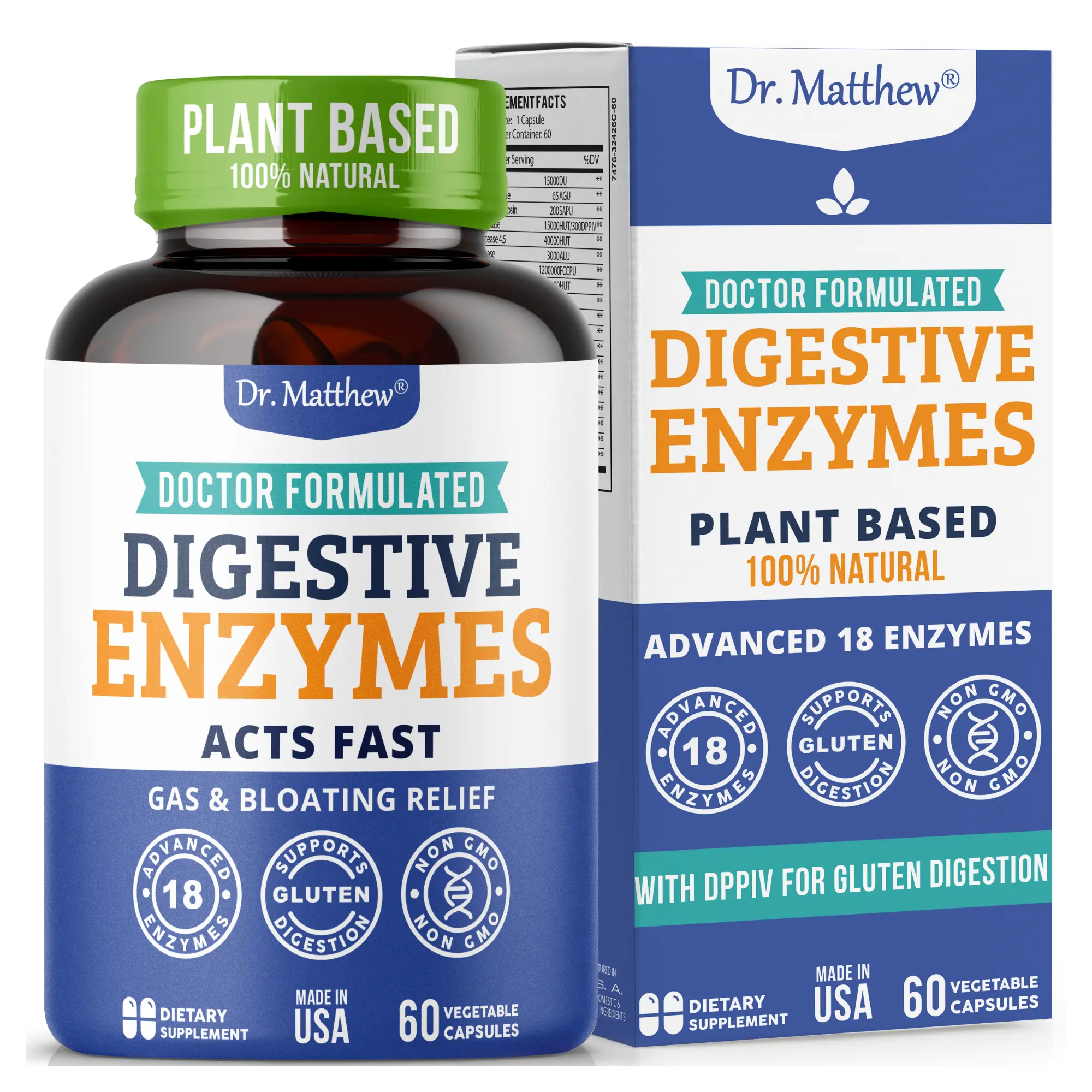 Digestive Enzymes with Lactase Lipase Amylase Bromelain. Gas and Bloating Relief for Women and Men. Gallbladder Enzymes & Supplements.
