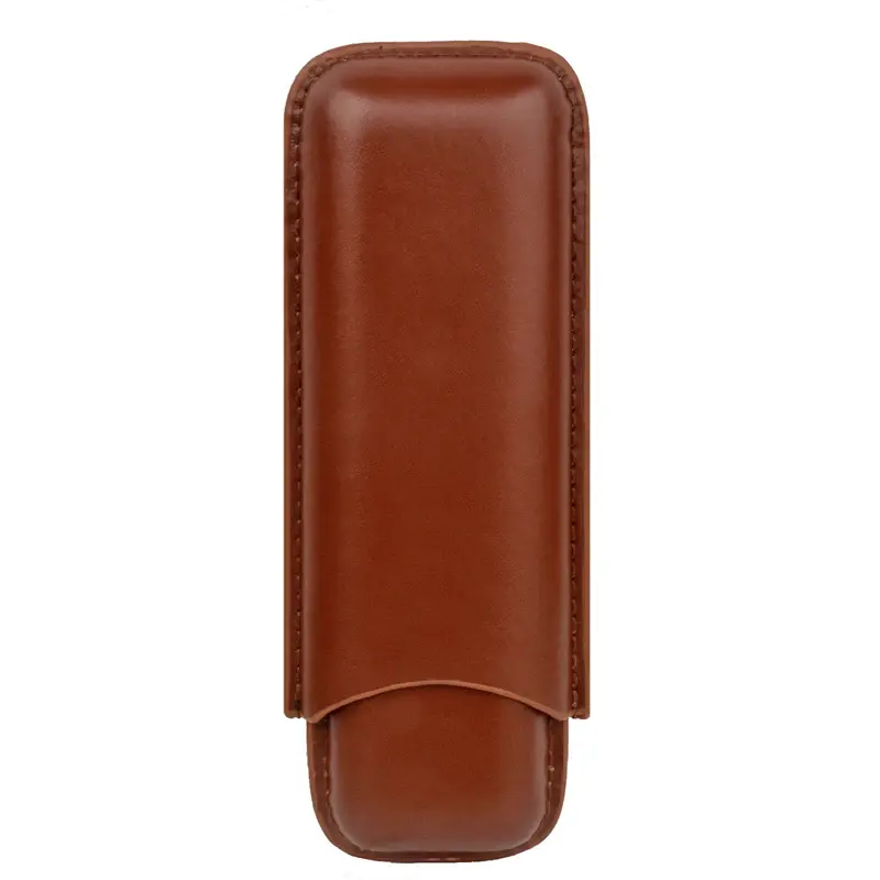 Leather Case 2 Tube Holder Mini Humidor Travel Box Portable Accessory Great Gift Men