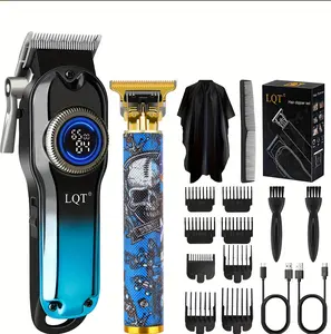 LQT Professional Hair Clippers for Men, Cordless Barber Clipper with LCD Display, Type-C Fast Charging, 1500mAh Battery, 150 Min Working Time, Low Noise Electric Hair Trimmer for Home & Barbershop