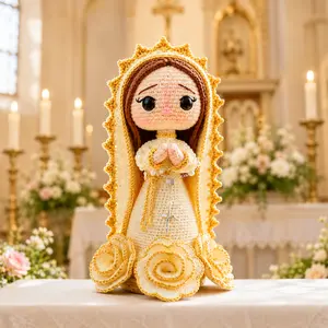 Virgin Mary Crochet Doll, Handmade Our Lady of Guadalupe Amigurumi, Catholic Religious Plush, Christian Prayer Decor, Gift for Her