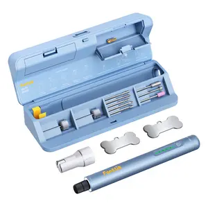 Fanttik F2 Master Pet Dog Nail Grinder Quiet, Safe Electric Rechargeable Pet Nail Trimmer with LED Light, 5-Speed Variable Paws Grooming Tool Kit, DIY Name Tags for Small Medium Dogs & Cats, Blue