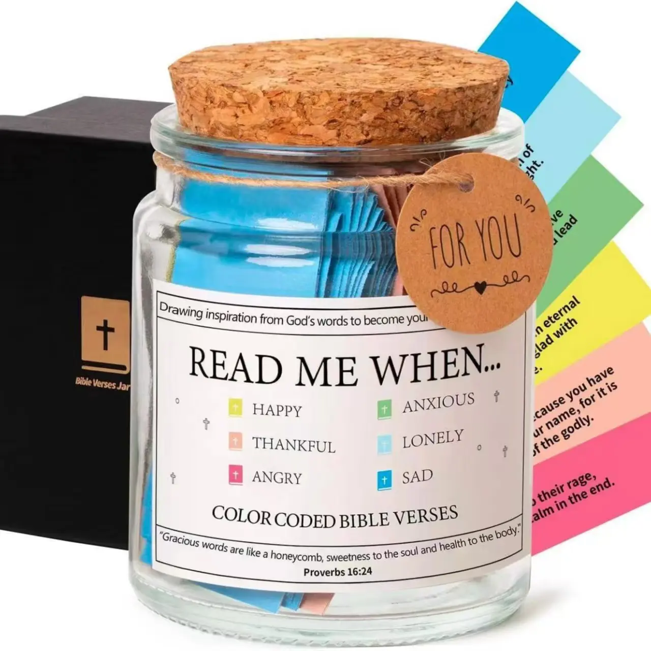 Glass jars printed with Bible verses in English, Bible verse jars, inspirational—perfect as a birthday gift for your boyfriend, Christian devotional gifts, home storage items, and Christmas party gifts
