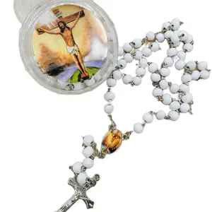 12pcs Wood Rosaries Memorial Gifts Funeral Favors Rosarios,with Organza Bags