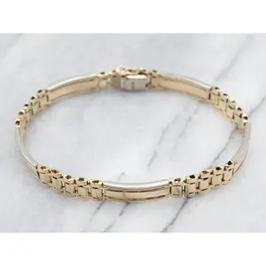 Timeless Yellow Gold Panel Bracelet