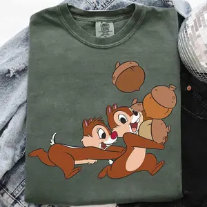 Cute #ChipAndDale Chipmunks Acorn Run Shirt, WDW Magic Kingdom Unisex Tshirt, Birthday Family Holiday Gift Idea 74NLR