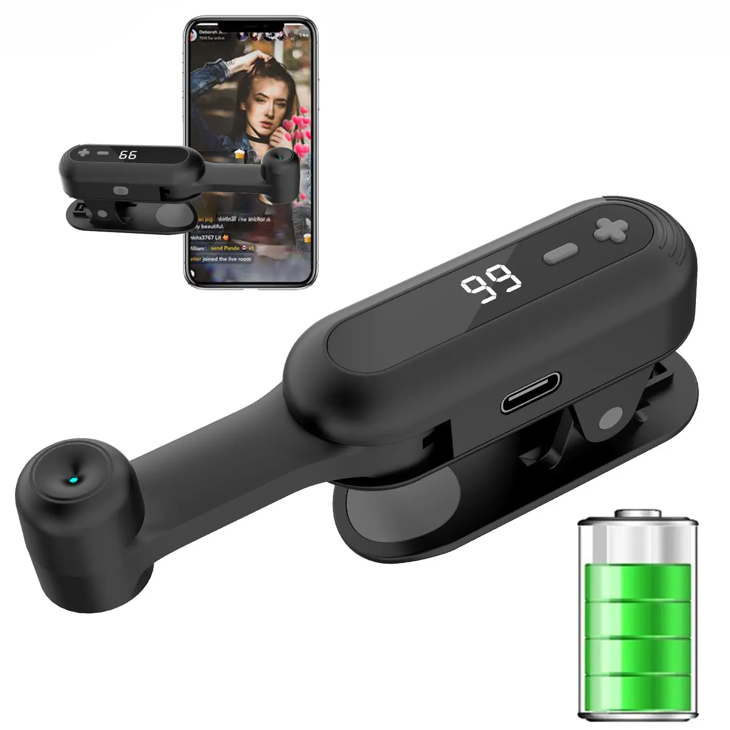 Auto Clicker Tapper for Tiktok iPhone iPad Android Smartphone, Rechargeable Cordless – 107 Adjustable Speed, Auto Screen Tapper for Live Stream Likes, Games, Repetitive Task, Purchases