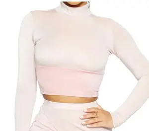 Naked Wardrobe Pink Shimmer Crop top Size medium