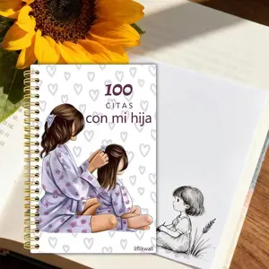 Spanish Parent-Child Memory Notebook, 100 Dates with My Daughter, Emotional Keepsake Journal for Mother-Daughter Bonding, Special Design, Heartwarming