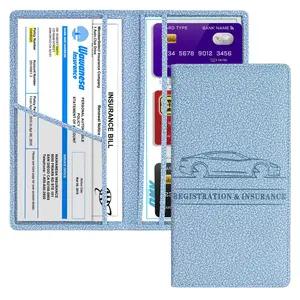 Car Registration & Insurance Card Bag for Summer, Durable Solid Color Card Storage Bag, Vehicle License Document Glove Box Compartment Organizer, Compact Passport Case, Travel Document Holder, Passport Wallet, Passport Cover