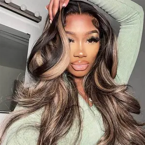 Tinashe Balayage Human Hair Highlight Honey Blonde  6x5 Pre-Cut Lace Pre-Bleached Knots Ready To Go Glueless Wig Pre-everything #dealsforyoudays