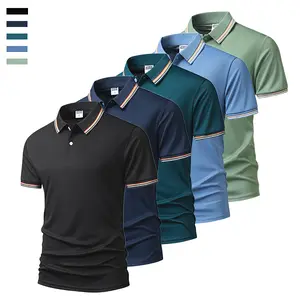 Men's Five-Pack Polo Shirts Multi-color Combination Striped Design Simple Comfortable for Home Business Sports Commuting