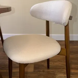 COLAMY NOYA Dining Chair Mid-Century Modern Upholstered Wood - High-Quality Fabric Finish Natural Wood Frame Ergonomic Backrest Design