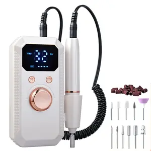 Electric Nail Grinder & Polish Remover Suitable for Home & - Quiet Low-Vibration Nail Drill with 32-Speed, Replacement Heads, for Thick/Hard Nails, Cuticle & Removal, Nail Care Tool, Acrylic, Gel
