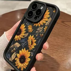 Sunflower Pattern Phone Case, Anti-fall Phone Protector Cover, Shockproof Phone Protective Case Compatible with iPhone 15 14 13 12 11 Series