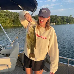 Wisconsin Corded Sweatshirt with Statement Design Comfortable Fabric Blend for Everyday Wear - Cream Color Casual Soft