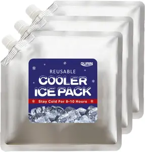 GURIN 3 Reusable Ice Packs for Hiking, Camping, Coolers & Lunch Bags - Long-Lasting Cooling (8-12 Hours)