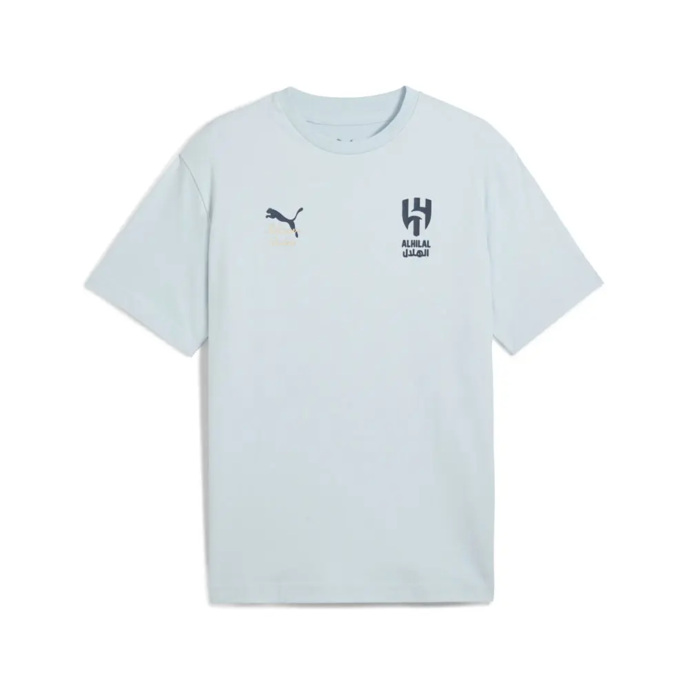 PUMA Mens X Kidsuper Al Hilal Saudi Fc Graphic Crew Neck Short Sleeve Casual Tops Casual - Blue