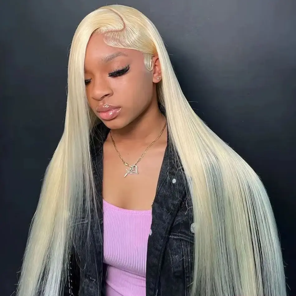 Tuneful 613 Lace Front Wigs Human Hair 7x6 Wear Go Glueless Wigs Human Hair 180% Density Pre Cut Lace Pre Plucked Bleached Knots 613 Blonde HD Transparent Lace Frontal Wig