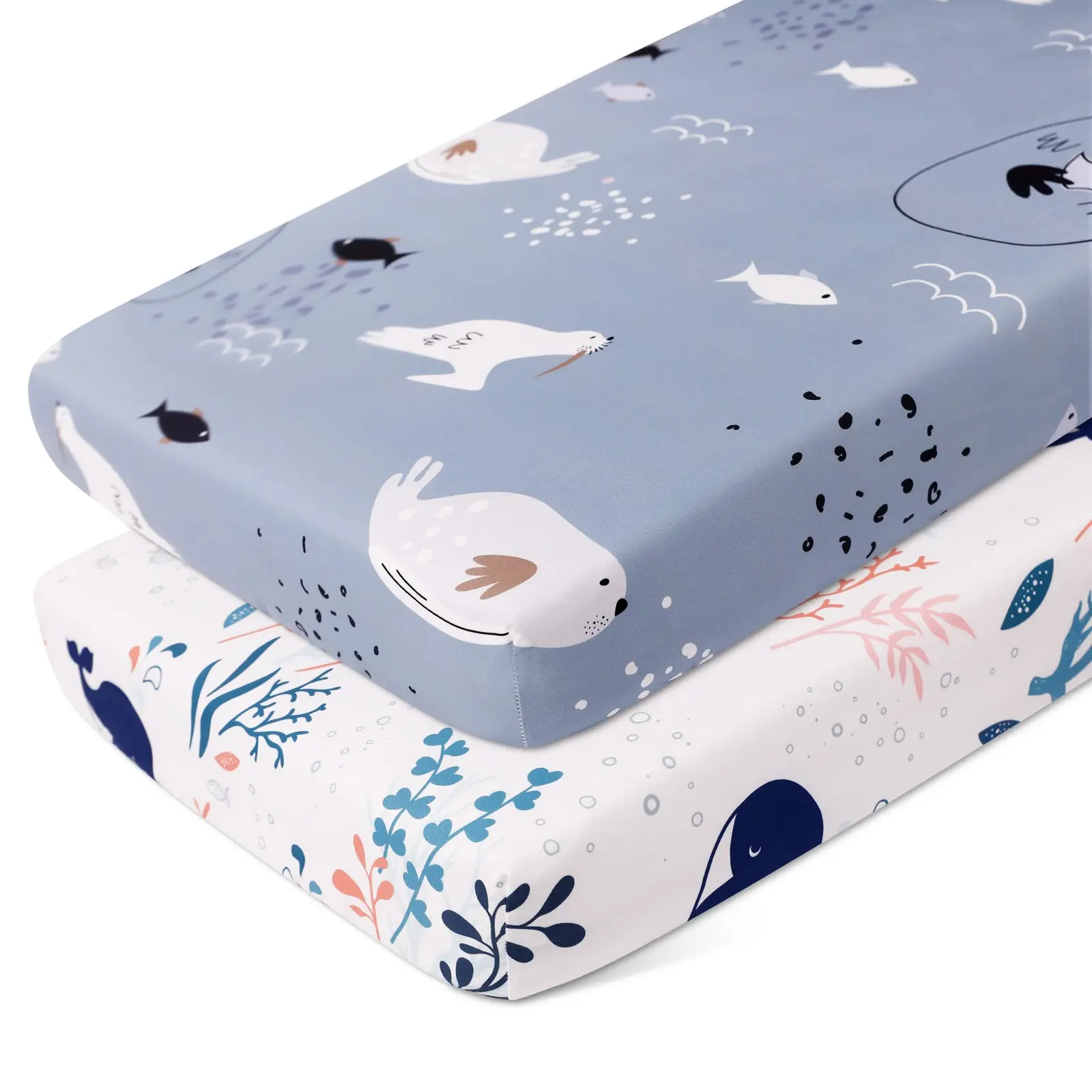 2 Pack Baby Crib Sheet, Cradle Sheets, Fitted Bedside Bassinet Sheets, Fitted Elastic Corners, Soft & Breathable, Preschool Day Care Rest Nap Mat Cover, for Regalo My Cot & Joovy Travel Cot