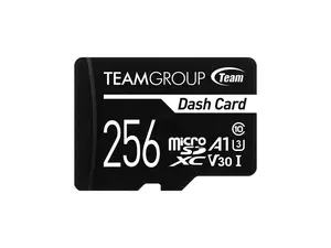 Team 256GB Dash Card microSDXC UHS-I/U1 Class 10 Memory Card with Adapter, Compatible for cams, Speed Up to 100MB/s (TDUSDX256GUHS03)