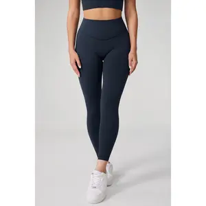 Hugcurve No Front Seam High Waisted Workout Leggings for Women Buttery Soft Yoga Pants Gym Athletic Tights - 25''