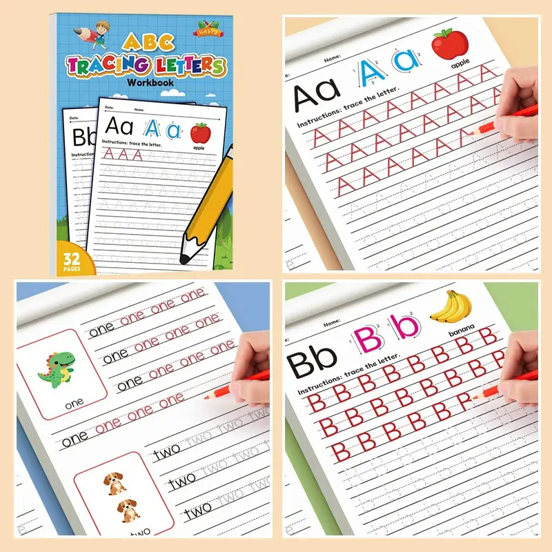 English Alphabet Tracing Book, Fun Coloring Practice Notebook, Kindergarten Early Education, Pen Control Training, Handwriting Workbook, Tracing Preschool Books, Learning Materials, Homeschool Supplies