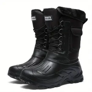 Waterproof 2024 New Men's High-Top Winter Boots for Outdoor Activities, Fishing & Snow Work with Durable Rubber Sole