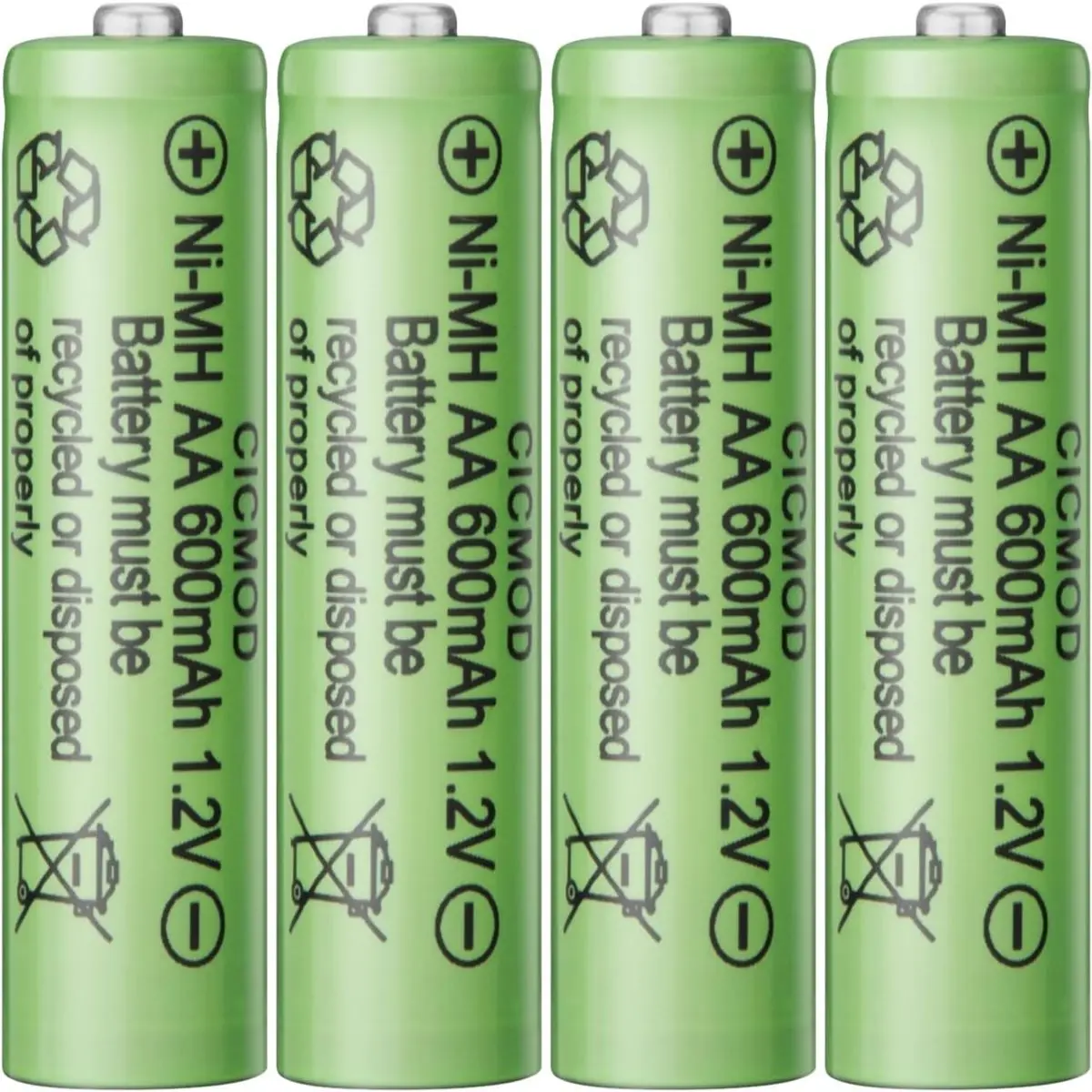 Rechargeable AA Ni-MH High Capacity Batteries, 1.2V 600mAh Double A Batteries for Sun-Powered Outdoor Garden Solar Lights, 4-Pack with Remote Charging & Universal Compatibility, High Capacity Battery