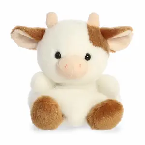 Palm Pals Adorable Caroline Brown Cow 5 inch Mini Soft Plush Collectable Stuffed Animal
