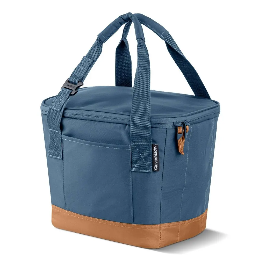 CleverMade Tahoe 18 Cans Collapsible Soft Sided Cooler - Ocean: Water-Resistant Zip Closure