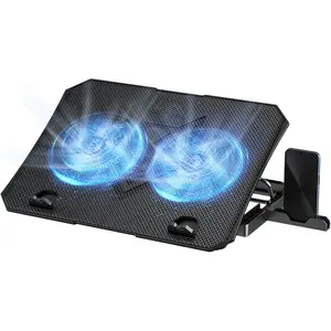 Laptop Cooling Pad, Gaming Laptop Cooler 2 Fans for 10-15.6 Inch Laptops, 5 Height Stands, 2 USB Ports (S039)