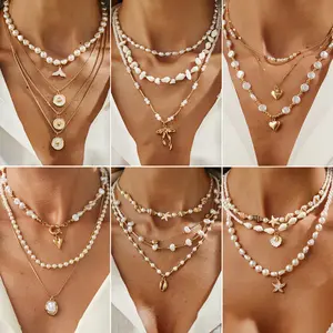 Boho Ocean Theme Jewelry Set for Women, Pendant Necklace & Starfish, Handmade Alloy, Perfect for Beach Weddings, Daily Wear