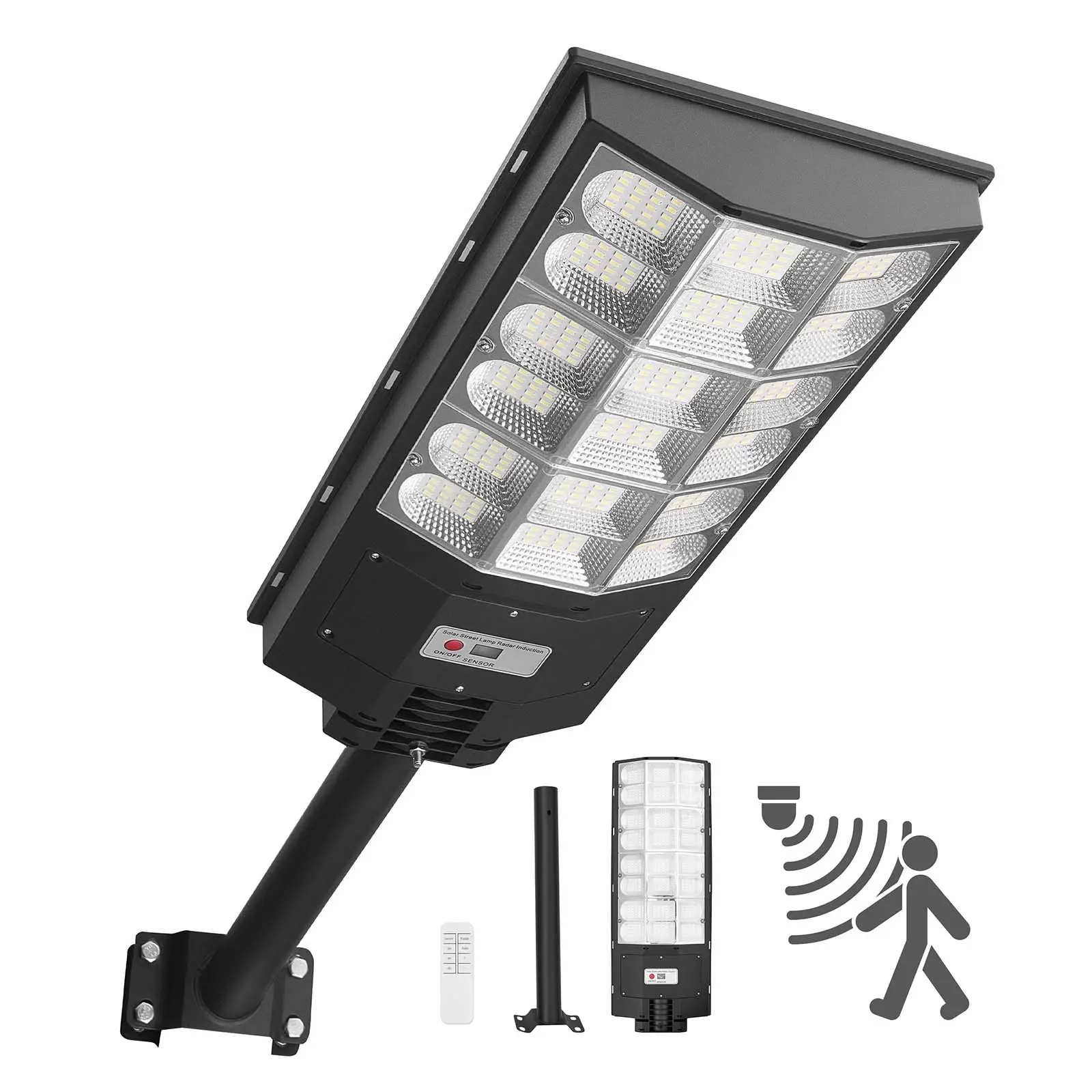 【Father's Day】VEVOR 12000W Solar Street Light Outdoor, 900000LM, Commercial Parking Lot Light Dusk to Dawn, LED Flood Security Lamp with Motion Sensor, IP65 Waterproof Wide Angle Outdoor Lighting, for Driveway Yard
