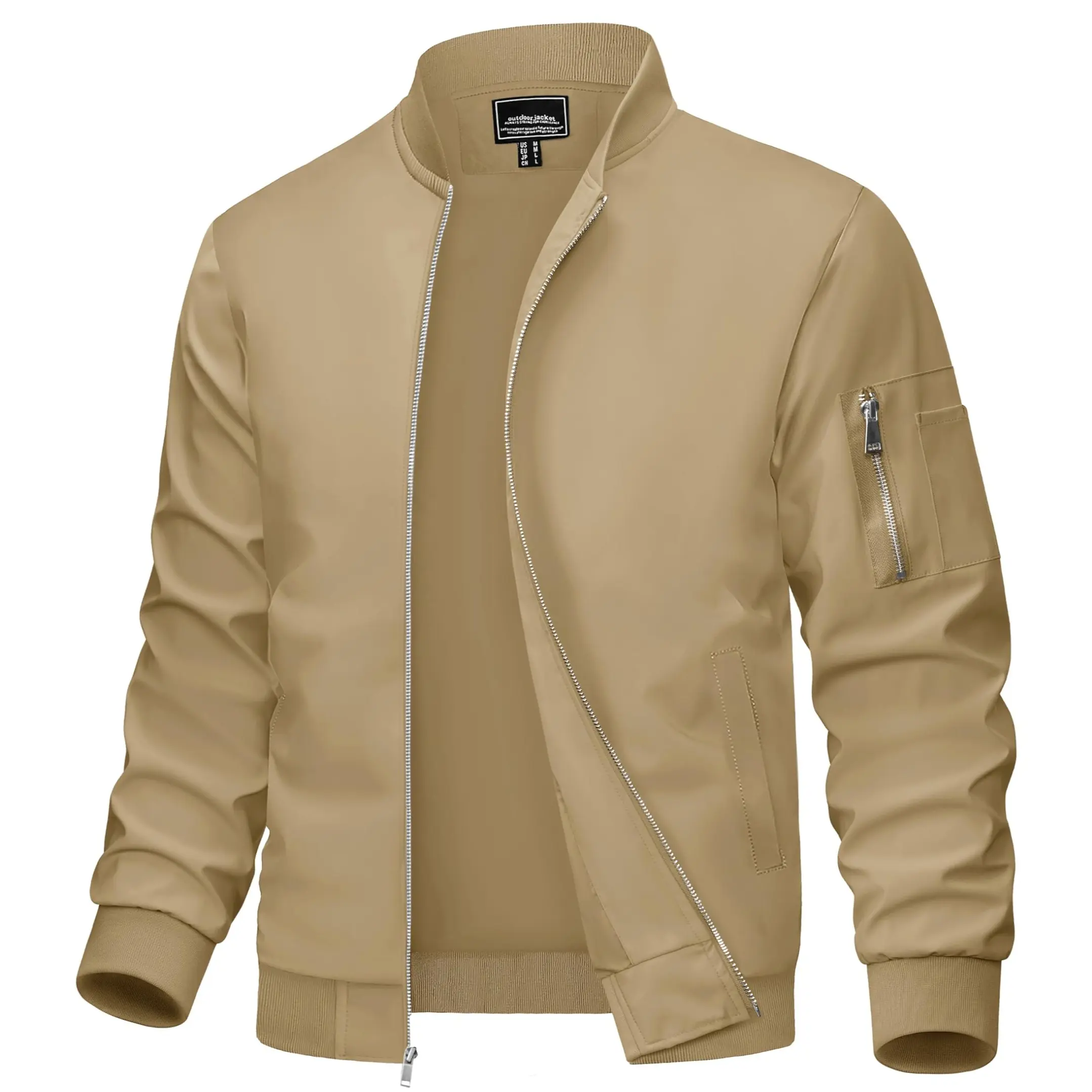 MAGCOMSEN Men's Casual Bomber Jacket, Lightweight Streetwear Polyester Windbreaker with 5 Pockets for Spring Fall, Tops MAGCOMSEN Men's Casual Bomber Jacket, Lightweight Streetwear Polyester Windbreaker with 5 Pockets for Spring Fall, Tops
