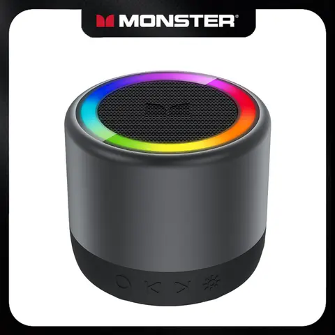 Monster Rechargeable Wireless Speaker - 360° Surround Sound, RGB LED Light Show, TWS Stereo Pairing, Bluetooth 6.0, Loud Bass, High-Capacity Battery, Compact Mini, Party Sound System, Stable Connection, for Outdoor Use, DealsForYouDays Back to School
