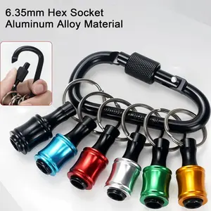 6 PCS Bit Holders 1/4 Socket, Hex Shank Screwdriver Bit Holder for Impact Driver Drill Bit Keychain Extension Bar Quick Release Easy Change, Screwdriver Bit Holders for Tools & Home Improvement Gift