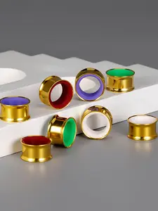 vanku 2pcs Simple  Two-color Stainless Steel Horn Fit Style Ear Tunnels Piercing Body Jewelry Stretcher, Hypoallergenic Design Unisex Jewelry Gift, Casual All-Season Accessory for Daily Wear Piercing Body Jewelry Ear Gauges