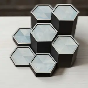 Hexagon Display Stands - Stable Eye-Catching Floating Display for Collectibles - Space-Saving Honeycomb Design - Customizable & Colorful - Lightweight Durable PLA Filament - 3.5” Diameter - Ideal for Wall or Desk Layouts