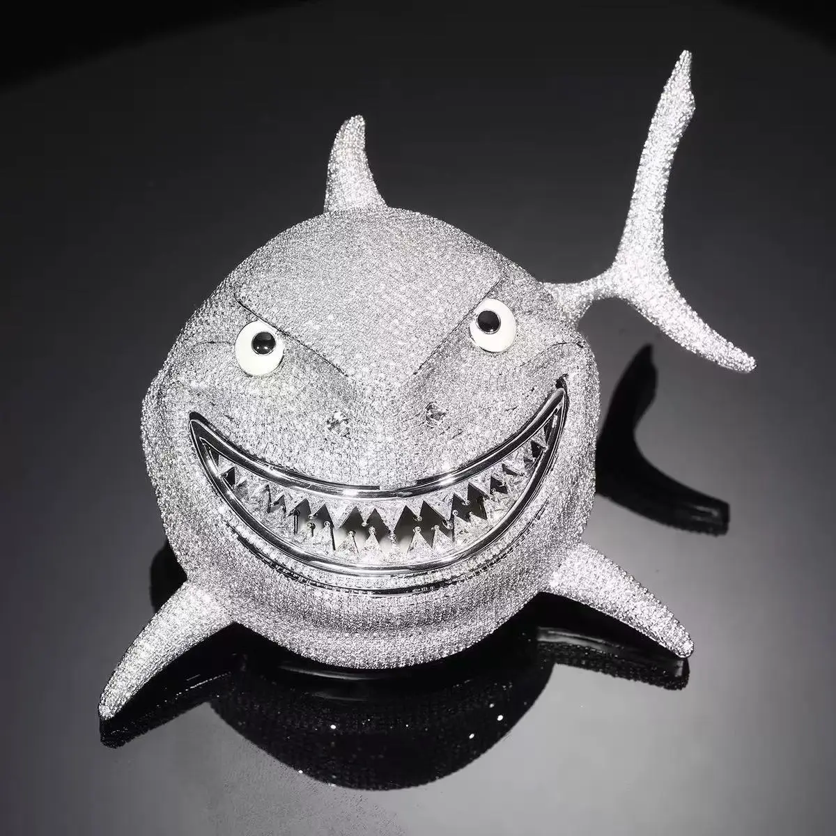 2—54 Iced Out Shark Head Pendant Men's Statement Rapper Chain Bling Accessory with Trendy Edgy Look for Rappers and Stylish Men Mois Tennis Necklace Luminous Couple Necklace customizable with engraved letters, logos or patterns Iced Out JewelrySummervibes