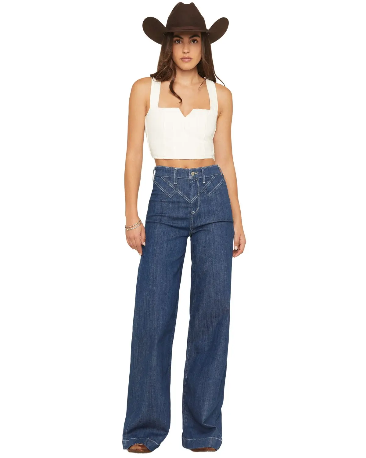 Ariat Women's Women'S Dark Wash Ultra High Rise Westie Yoke Wide Leg - 10061392