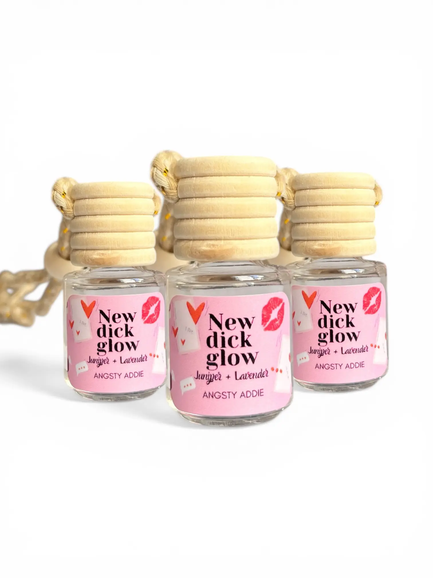 ANGSTY ADDIE Women's Aesthetic Hanging Car Diffuser - 8ml Juniper Lavender Car Scent, Compact Healing Interior Accessory, Hilarious Bold Label Long-Lasting Gift for Newly Divorced Women Besties