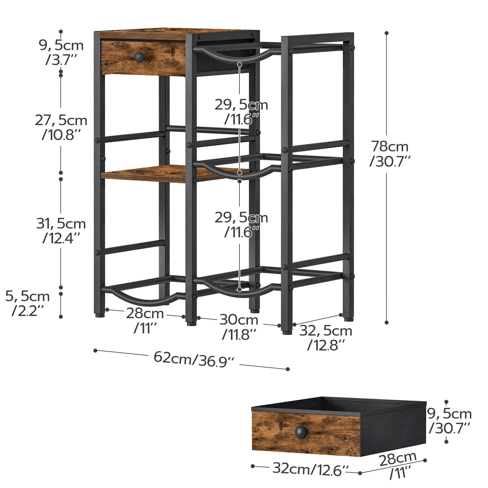 Four--Updated Rustic Brown and Black