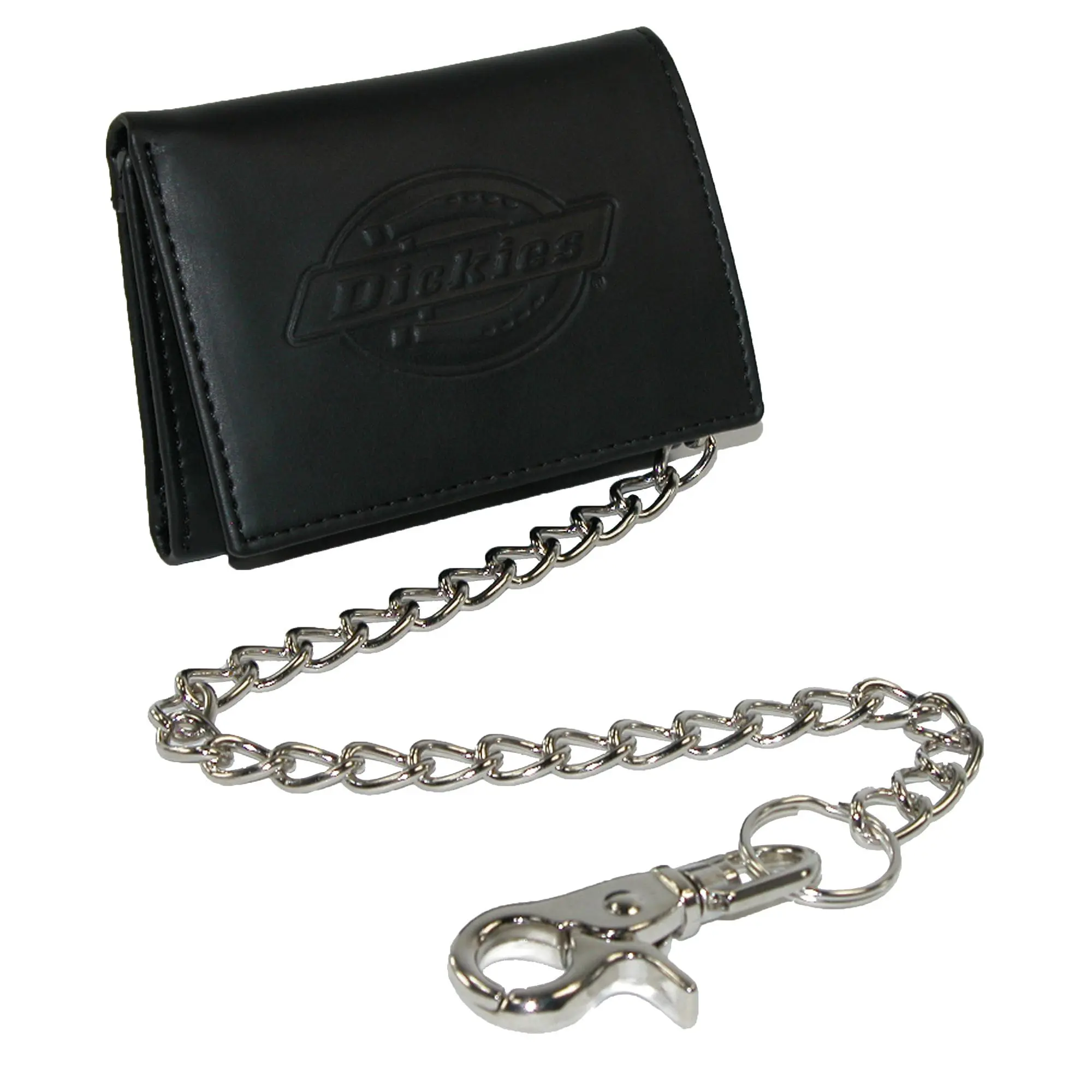 Dickies Men's Leather Trifold Chain Wallet, Chain Wallets